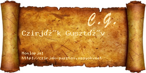 Czirják Gusztáv névjegykártya