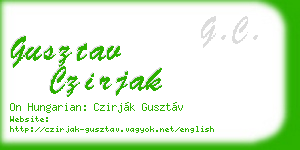 gusztav czirjak business card